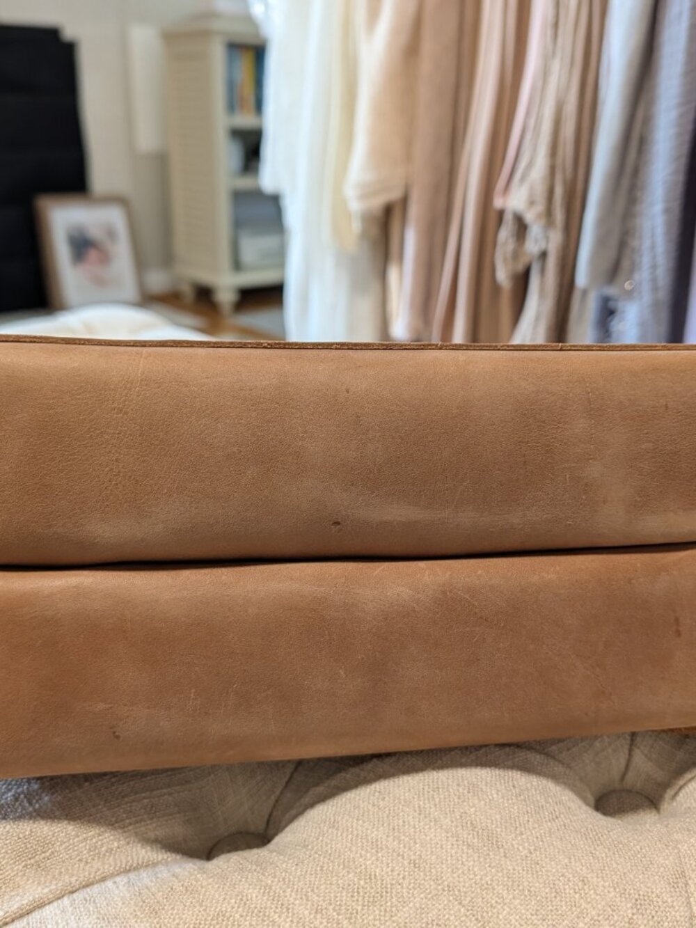 Portland leather medium crossbody bag in Cappuccino - Picture 5 of 6